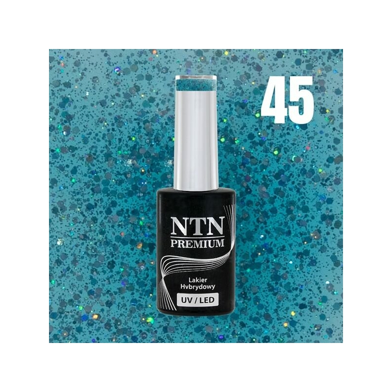 NTN Prémium Gél lakk Glitter Jade 45. kék színárnyalat
