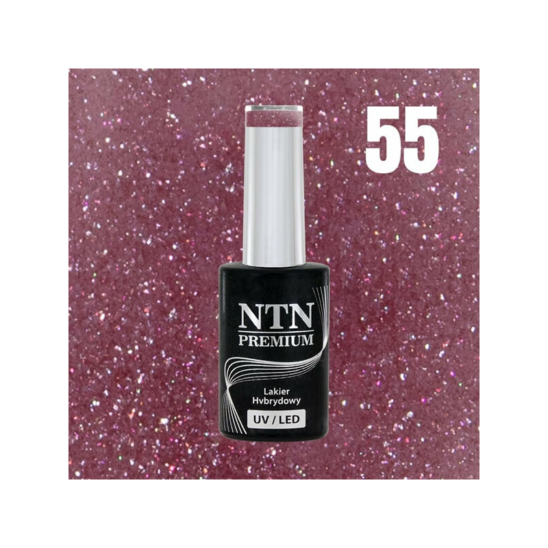 NTN Prémium Gél lakk Glitter Rosewood 55. pink színárnyalat