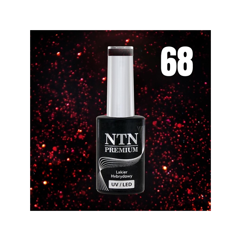 NTN Prémium Gél lakk Glitter Red-Black 68. Piros színárnyalat
